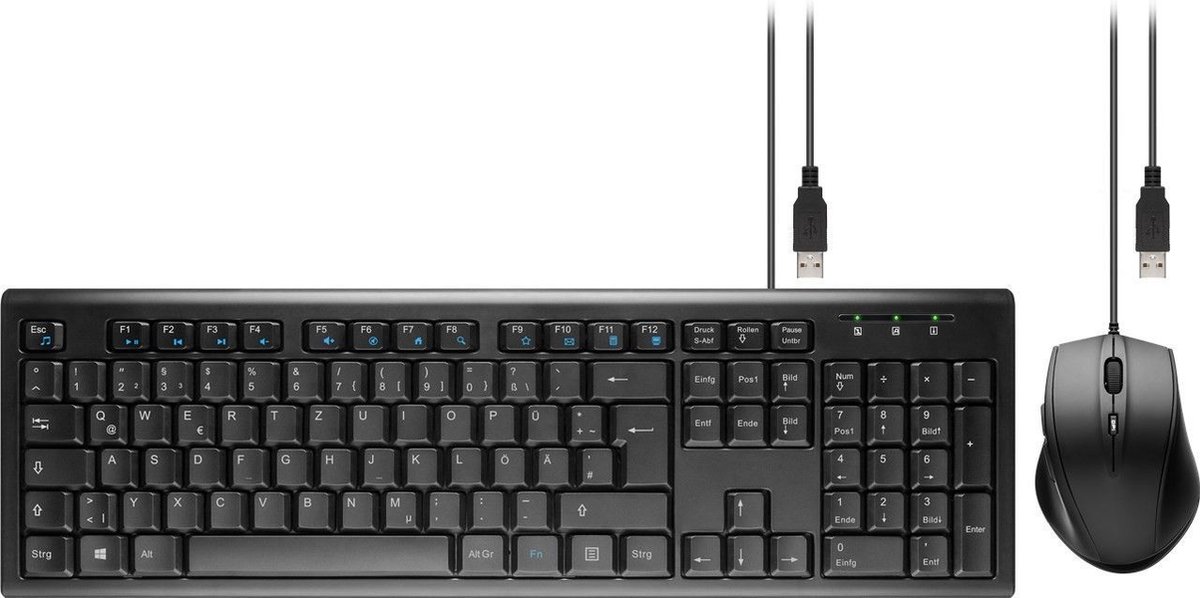 Goobay 96493 toetsenbord Inclusief muis USB QWERTZ Duits Zwart