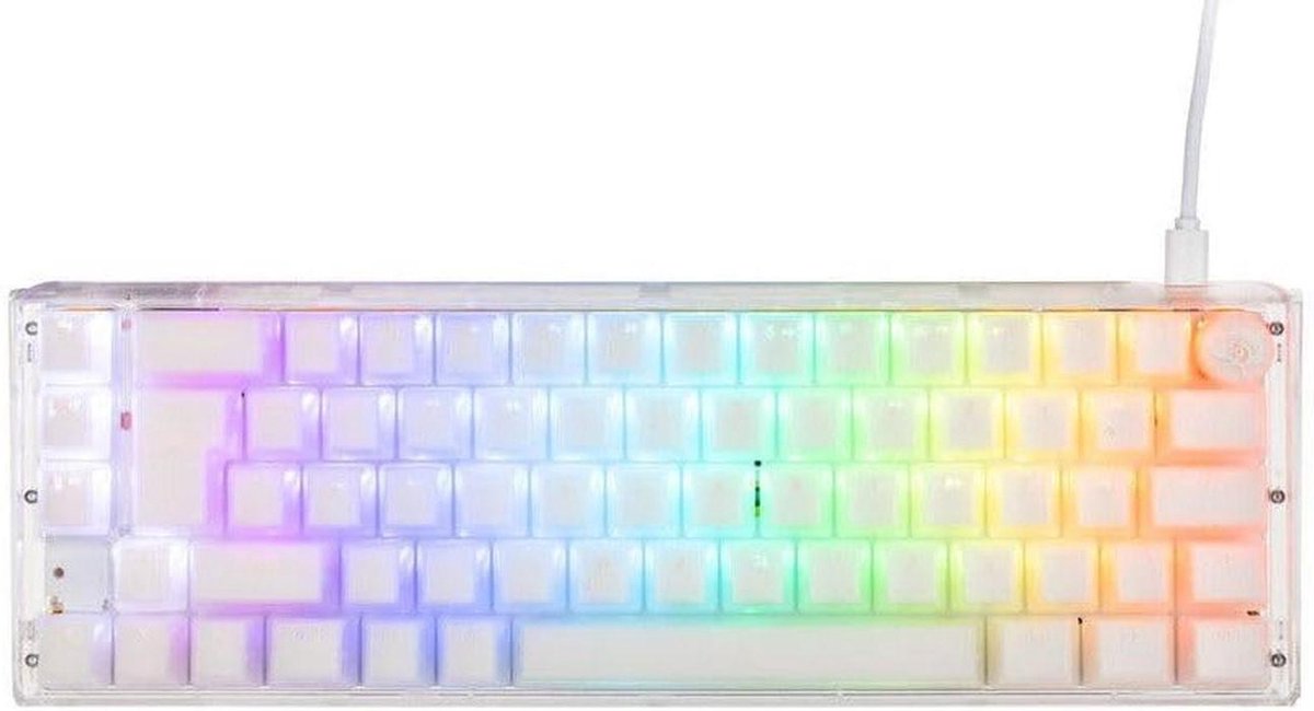 Gaming Toetsenbord Mini - Compact Toetsenbord - Gaming Setup - RGB Verlichting - 61 Toetsen - Wit