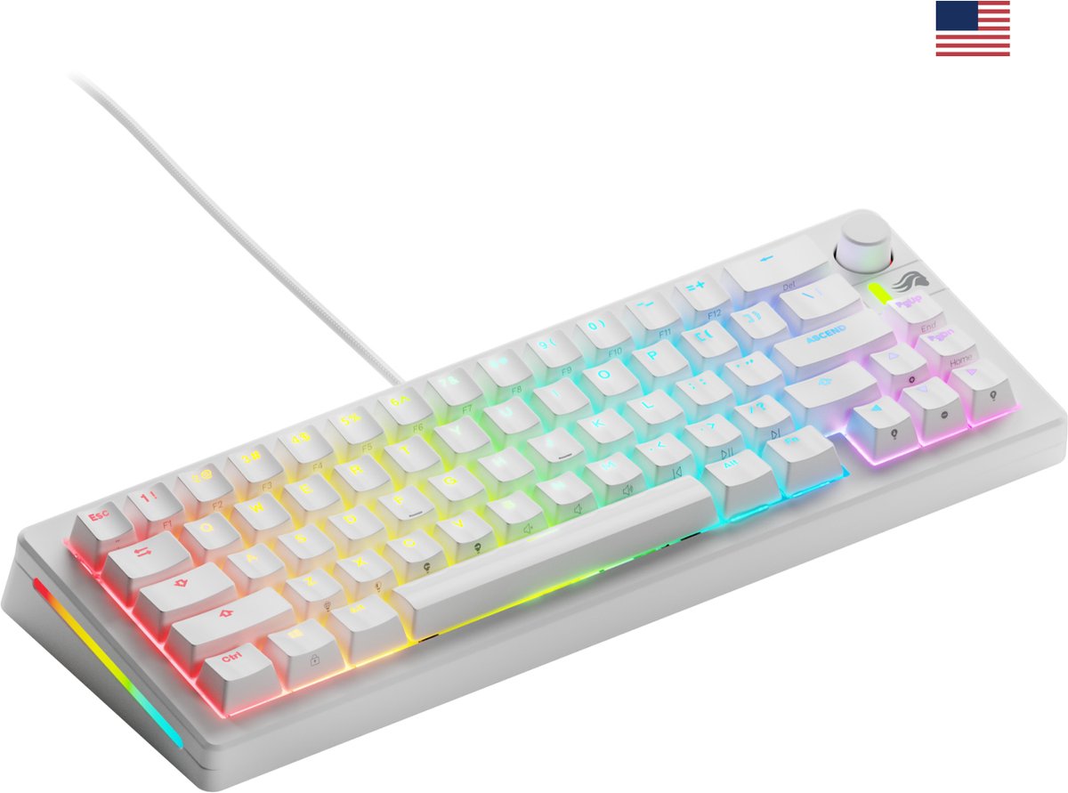 Glorious Gaming GMMK 3 - Bedrade Gaming Toetsenbord - 65% - RGB - QWERTY - Wit