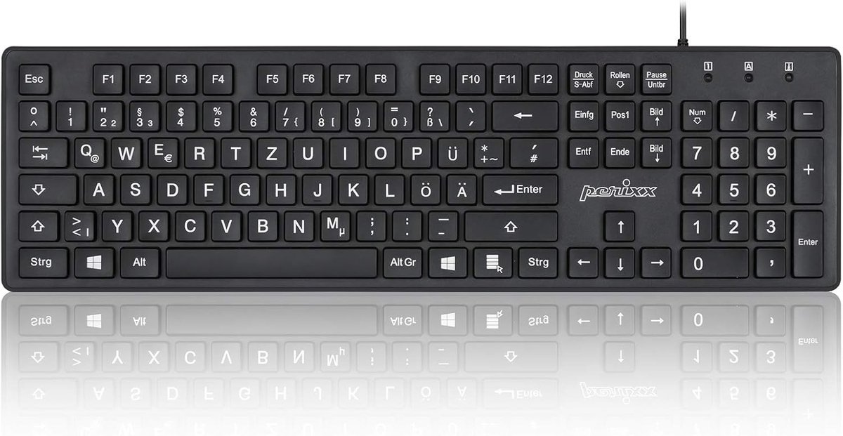 Toetsenbord met Grote Drukletters - QWERTZ Toetsenbord - Duidelijk Typen - 78 Toetsen Ontwerp