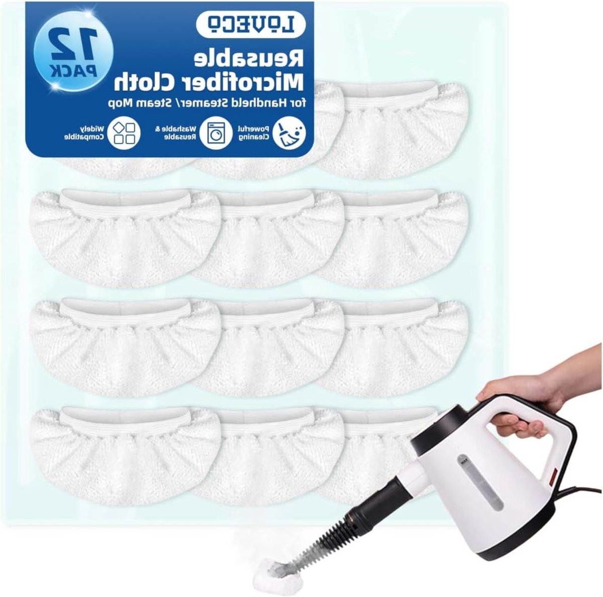 Reservedoeken Stoomreiniger - Microvezeldoeken - Hygiënisch Schoonmaken - 12 Stuks Set - Universeel