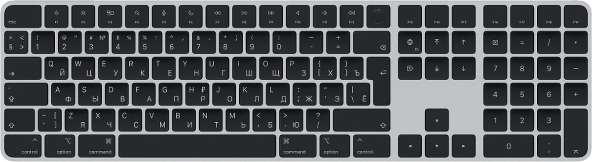 Apple Magic Keyboard toetsenbord Universeel USB + Bluetooth QWERTY Russisch Zilver, Zwart