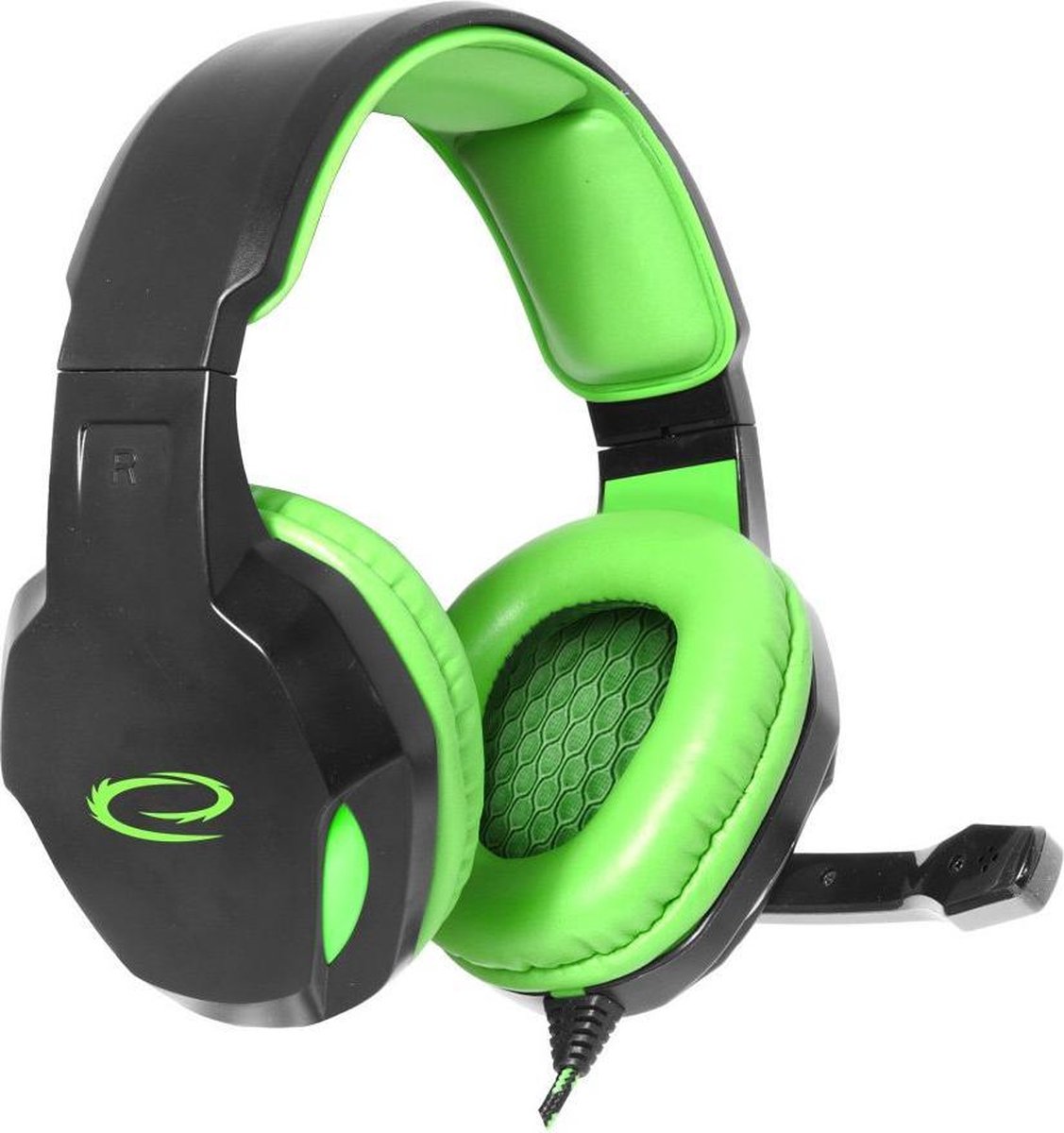 Headphones Esperanza Cobra EGH350G (black color light green color)