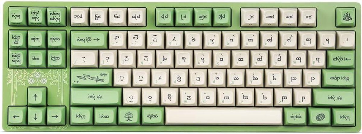 Mechanisch Toetsenbord - TKL Toetsenbord - Typen en Gamen - MT3 Profiel Keycaps - 87 Knoppen - Groen