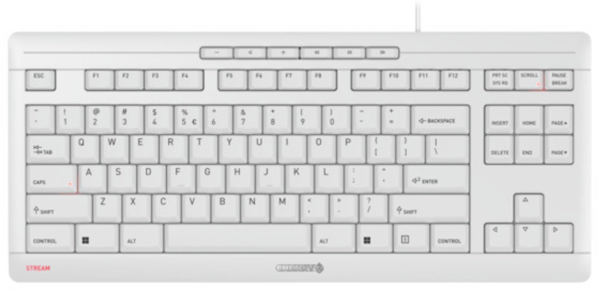 CHERRY STREAM KEYBOARD TKL toetsenbord USB QWERTY Engels Wit