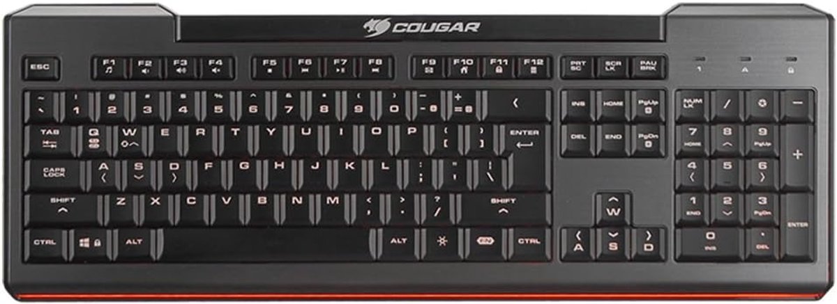 Membrane Gaming Keyboard - LED Backlit Keyboard - Gaming - 19 Keys Rollover - 45 x 16.5 cm - Black
