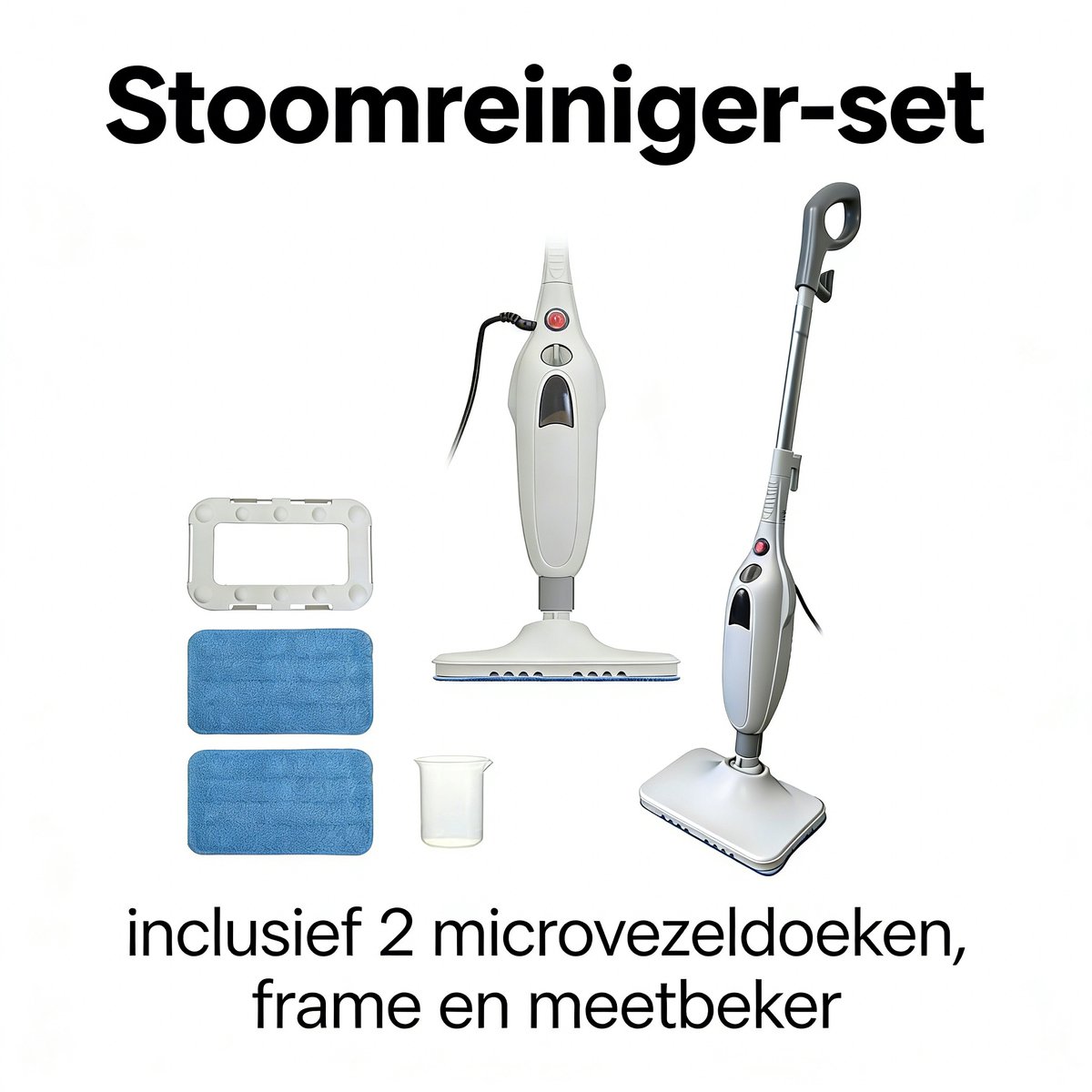 Witte Stoomdweil 5m Snoer – Stoomreiniger met Complete Accessoires