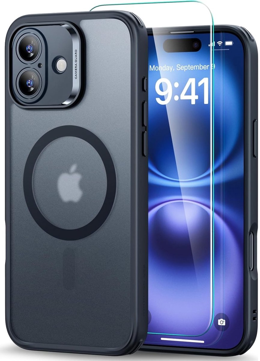 ESR Serie - iPhone 16 Case - MagSafe Compatibel - Mat Zwart - Oplossing voor Volledige Bescherming