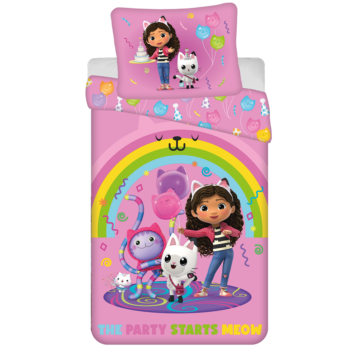 Gabby's poppenhuis Dekbedovertrek Rainbow Party - Polyester