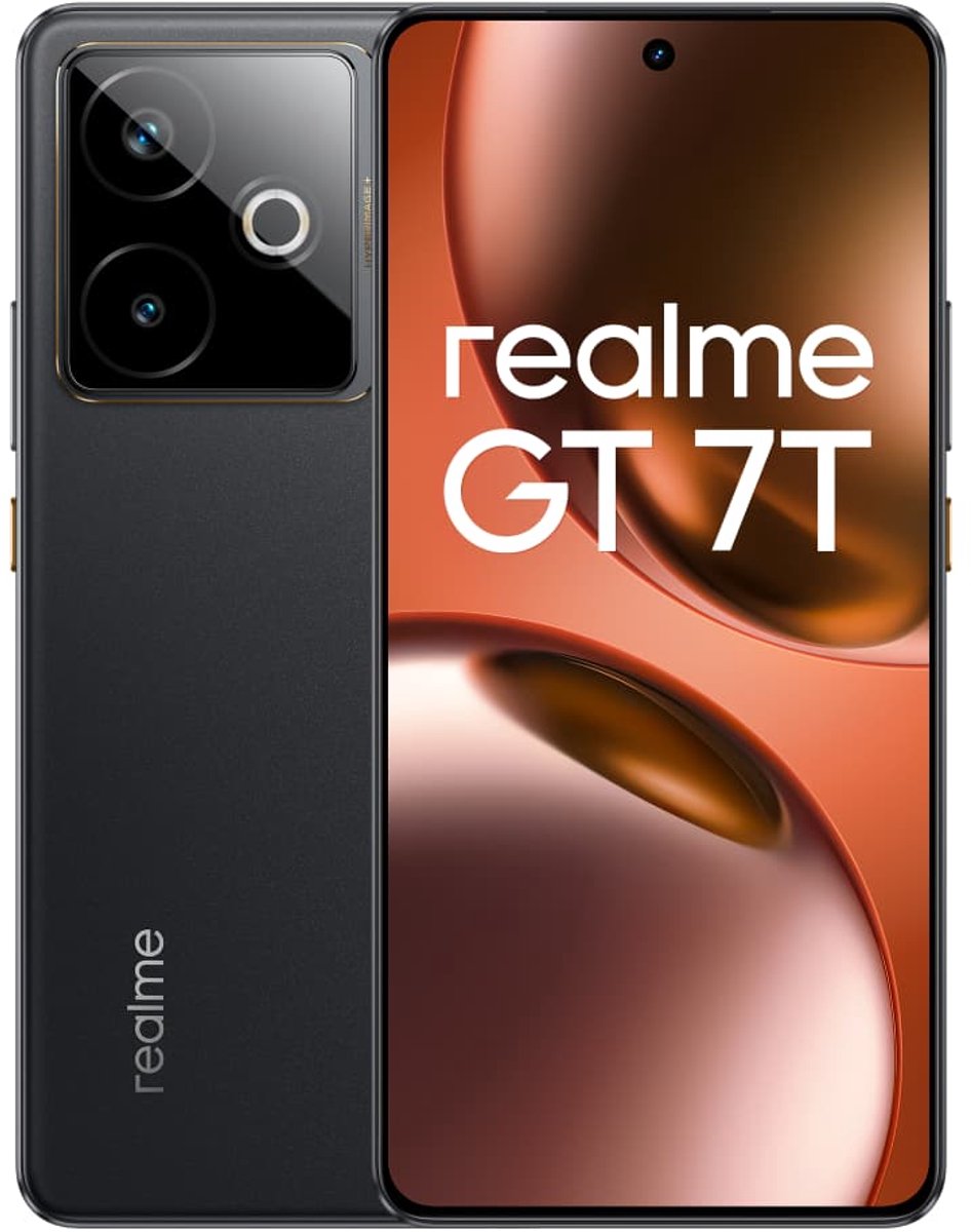 realme GT 7T - 5G Smartphone - 256GB Opslag - 12GB RAM - 7000mAh Titan Accu - 120W - IceSense Black