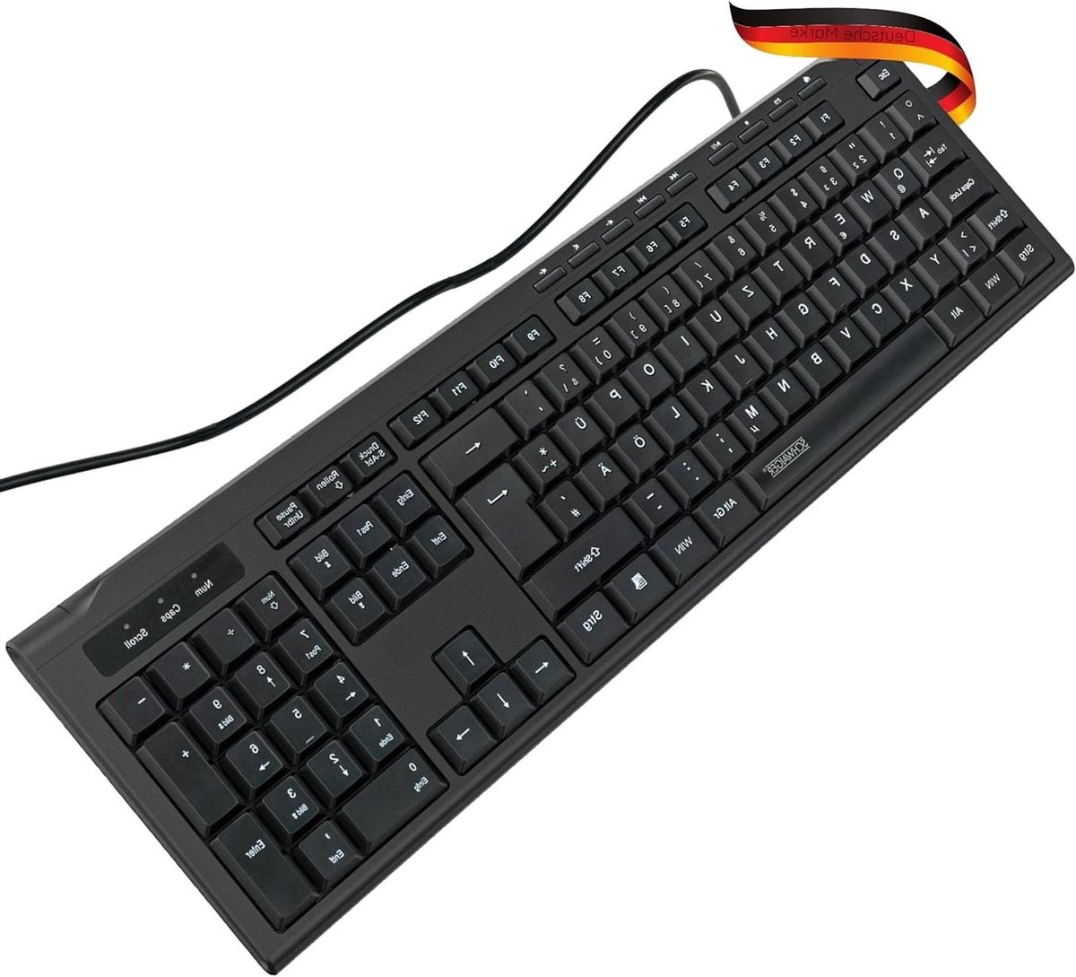 PC toetsenbord - Qwerty toetsenbord - Stil typen - Vloeistof bescherming - 1.5 m kabel - Zwart