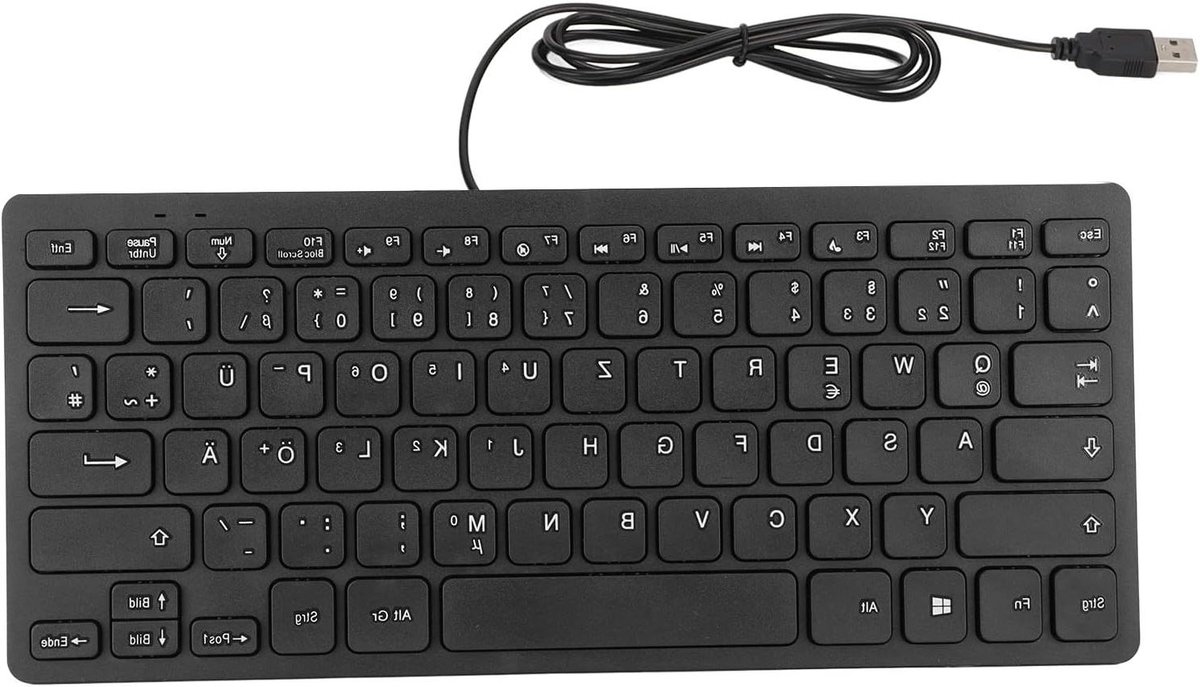 Klein USB Toetsenbord - Mini Toetsenbord - Stil Typen - Ultradun Ontwerp - 78 Toetsen - Duits