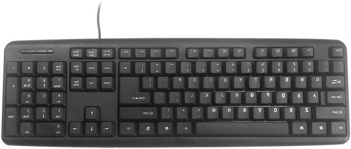 Toetsenbord - US Toetsenbord - Typen op PC - Full size indeling - 46 cm breed - Zwart