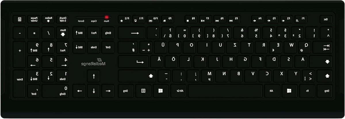 MediaRange Bekabeld toetsenbord, met ultradunne toetsen, QWERTZ, zwart