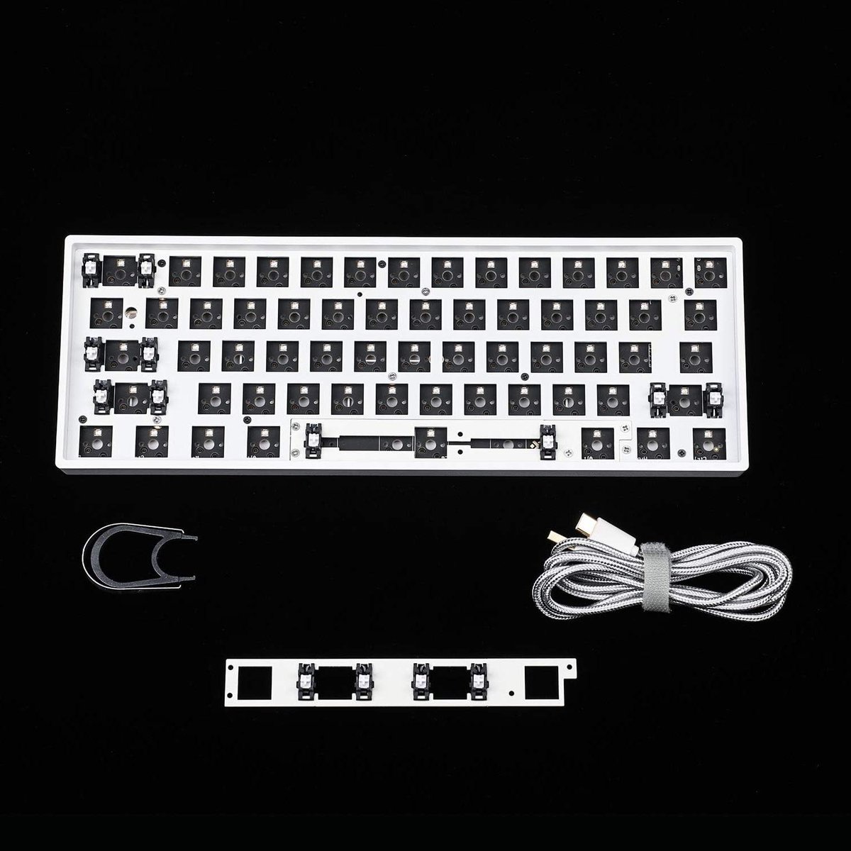 Mechanisch Toetsenbord - DIY Kit - Zelf Bouwen - Hot Swap PCB - 61 Toetsen - Wit