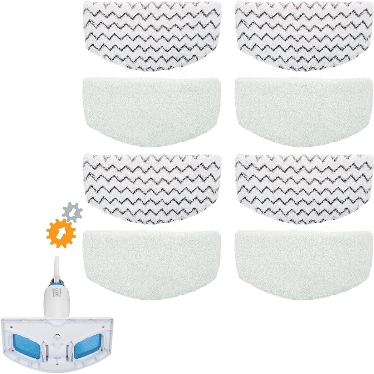 Stoomreiniger Pads - Dweil Pads - Vloeren Schoonmaken - Met Schrobstrips - 60 x 7 cm - Wit