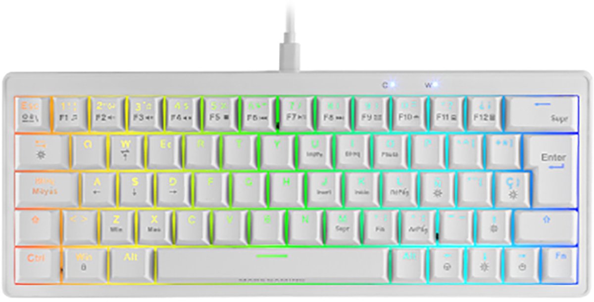Gaming Keyboard Mars Gaming MKMINIPROWBES Wit Qwerty US