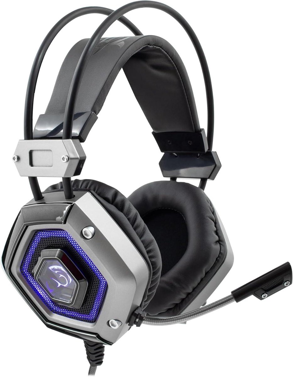 Gaming Headset - PC Headset Game Oortjes - Gaming - Traagschuim Oorschelpen - 220 cm kabel - Zilver