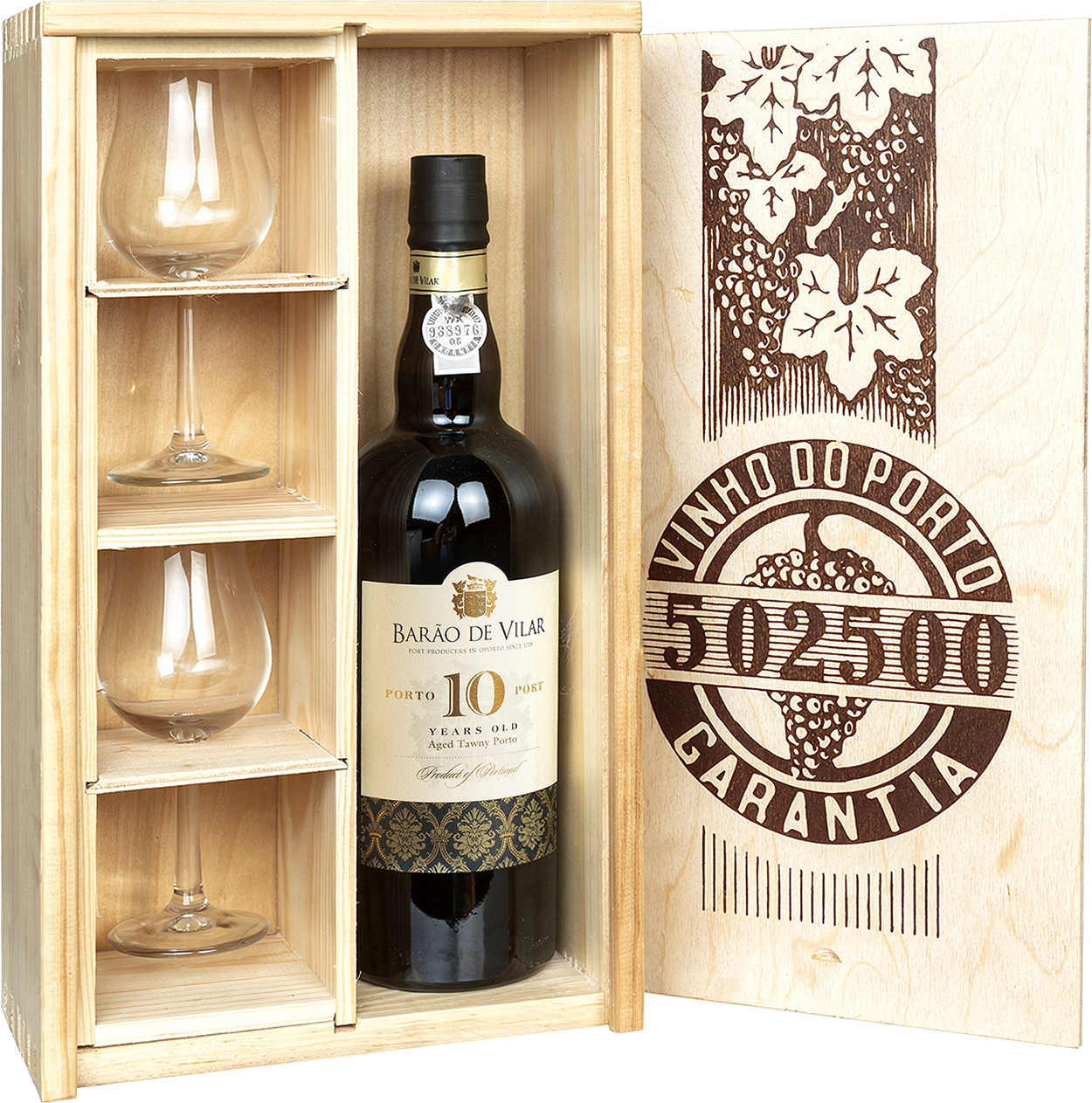 Wijnvoordeel Barão de Vilar 10 Years Old Port met 2 portglazen - Rood