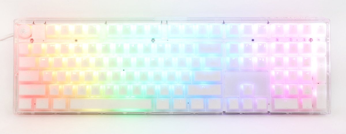 Ducky ONE 3 Aura White - Toetsenbord - Full-size - US-layout - wit