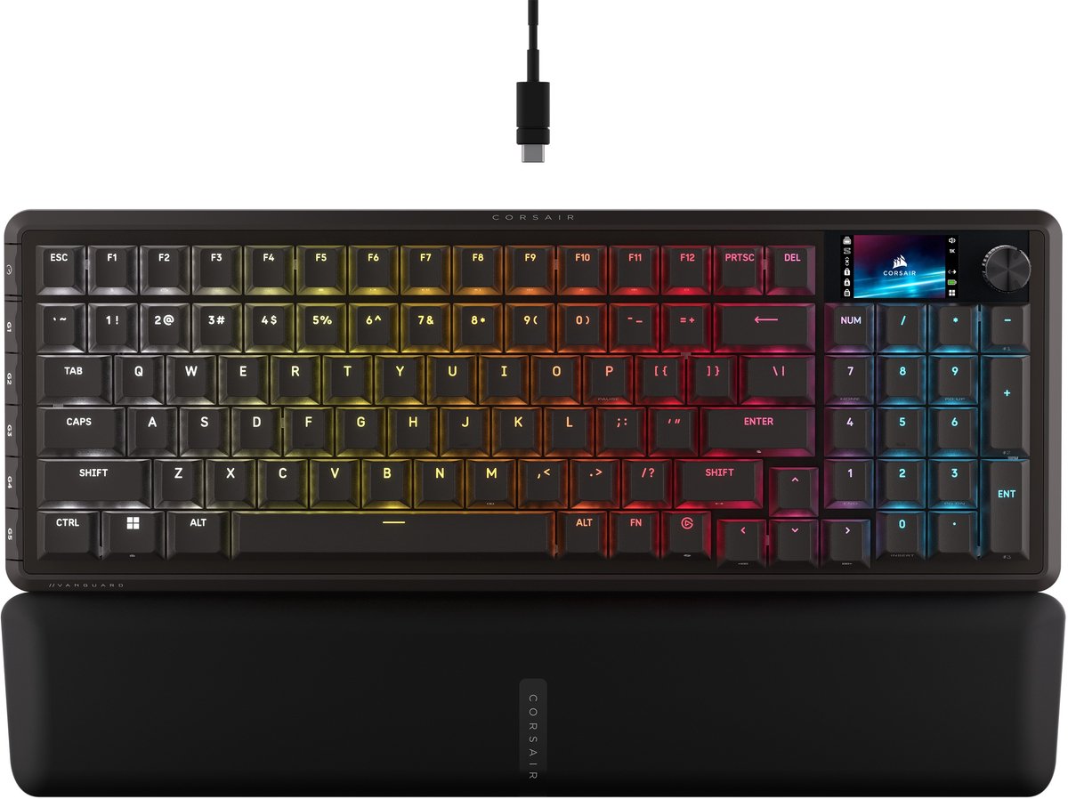 Corsair Vanguard 96 - Draadloos Gaming Toetsenbord - MLX Lineair - RGB - Lcd-scherm - US Qwerty