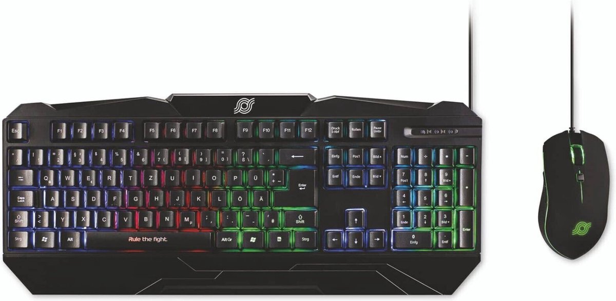 MediaRange MRGS102 toetsenbord Inclusief muis Gamen USB QWERTZ Duits Zwart