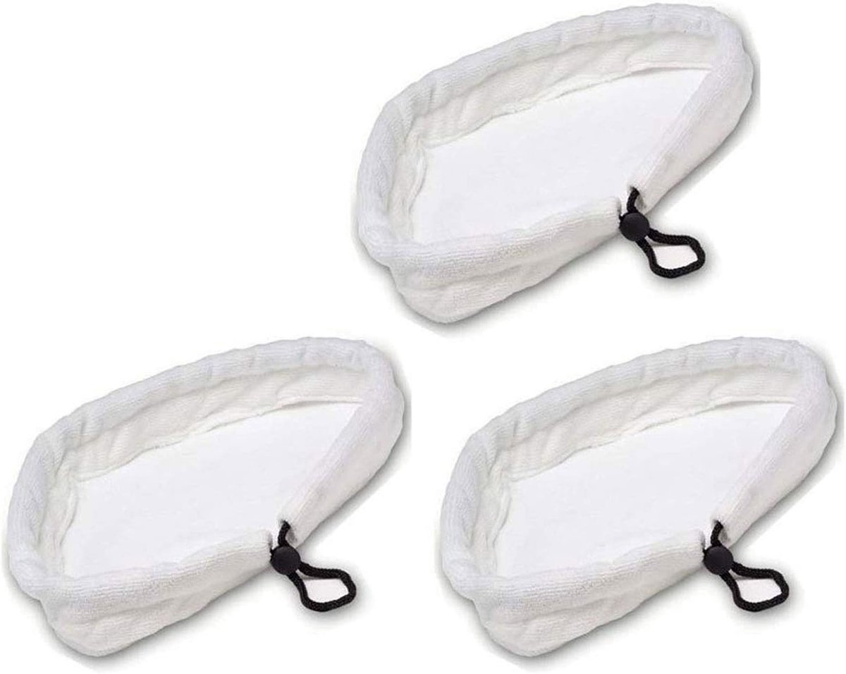 Set van 3 universele microvezel schoonmaakpads voor stoomreinigers
