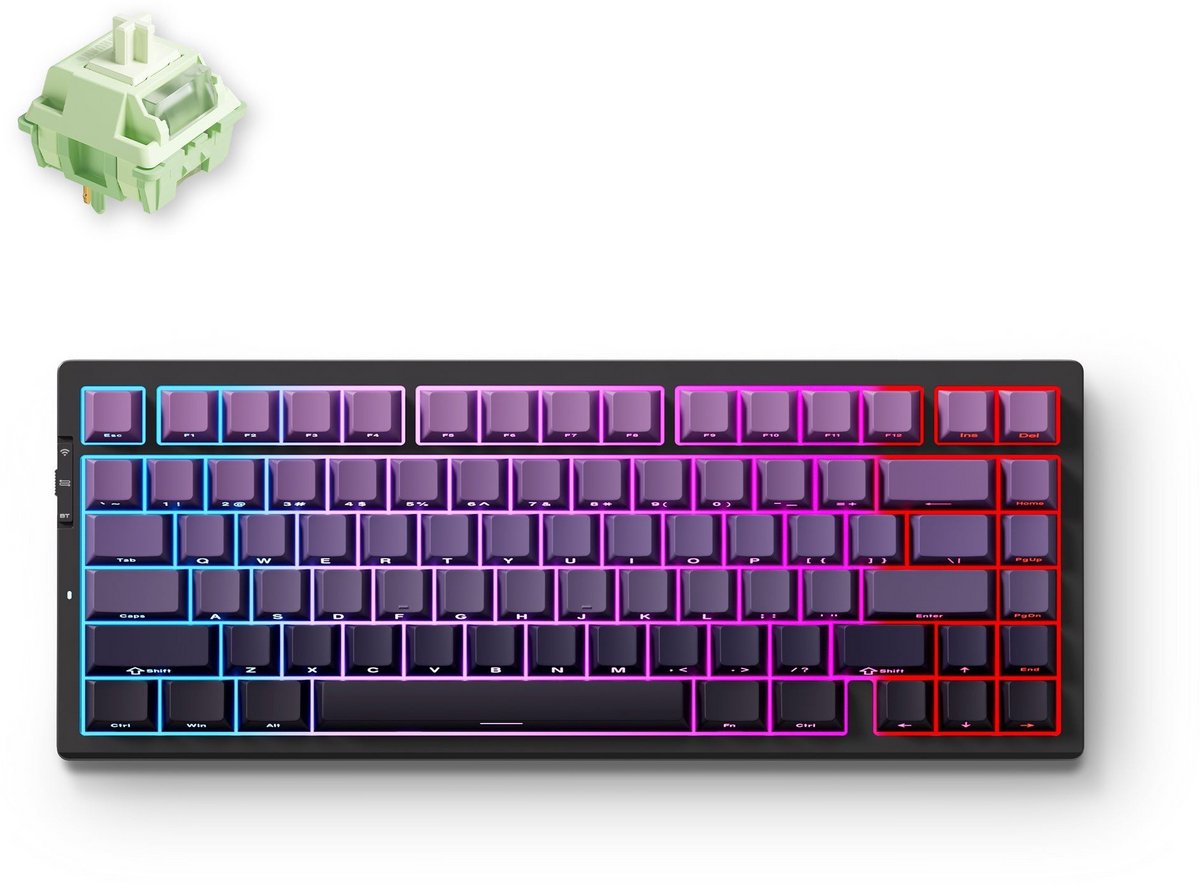 MCHOSE G75 Pro Tri-mode Black Purple Gradient Matcha Latte V2 Gasket Structure Mechanical