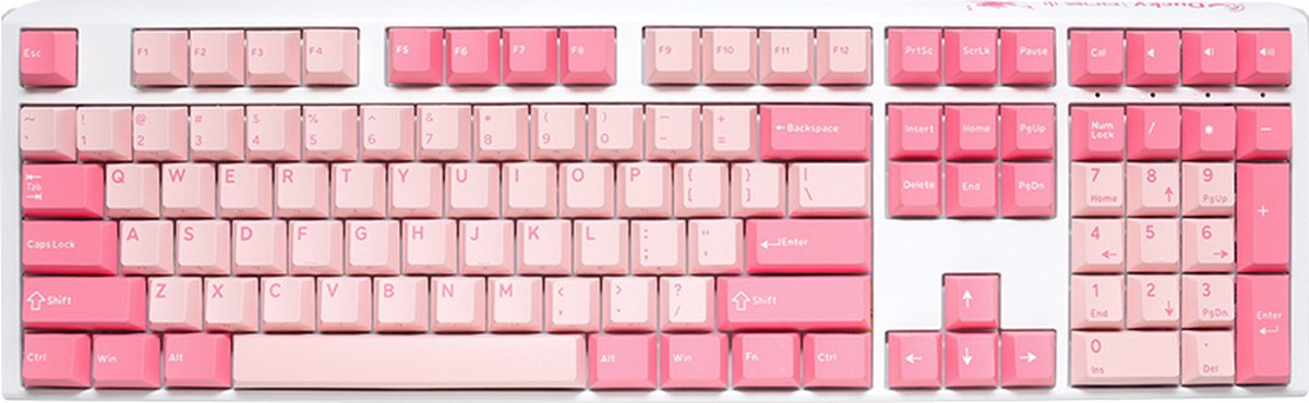 Ducky ONE 3 Gossamer Pink - MX Blue - full-size - US-layout - roze