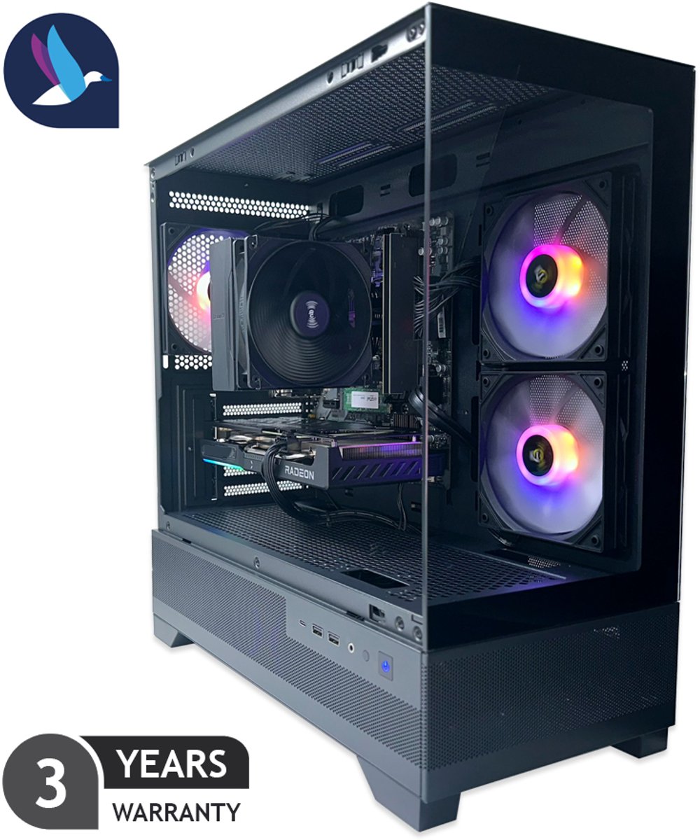 Diamond Gaming PC - AMD Ryzen 7 5700X - Radeon RX 9070 XT - 32 GB RAM - 1 TB SSD - WiFi