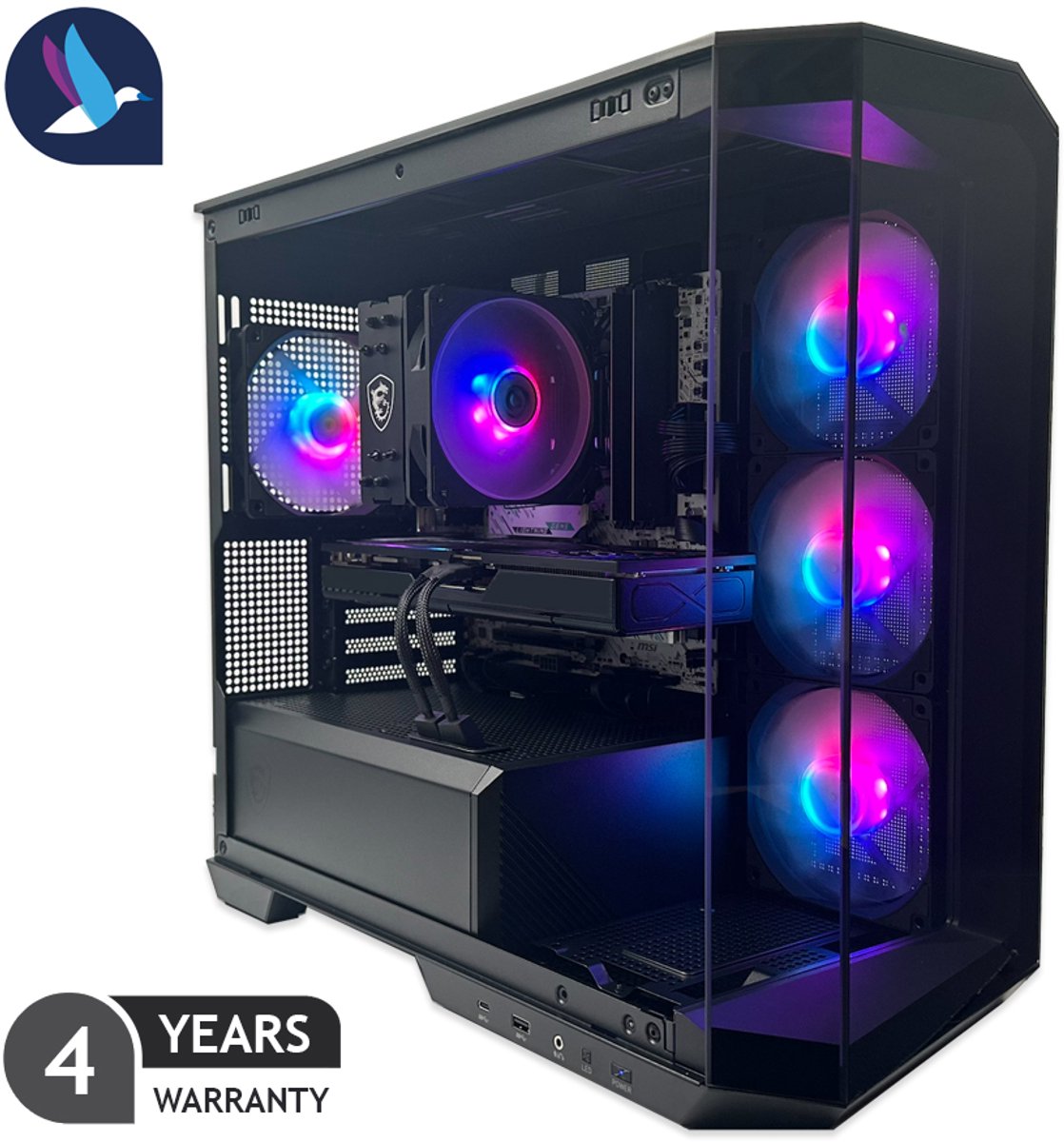 MSI Pano Gaming PC - AMD Ryzen 7 9800X3D - Radeon RX 9070 XT - 32 GB RAM - 1 TB SSD - WiFi - BT