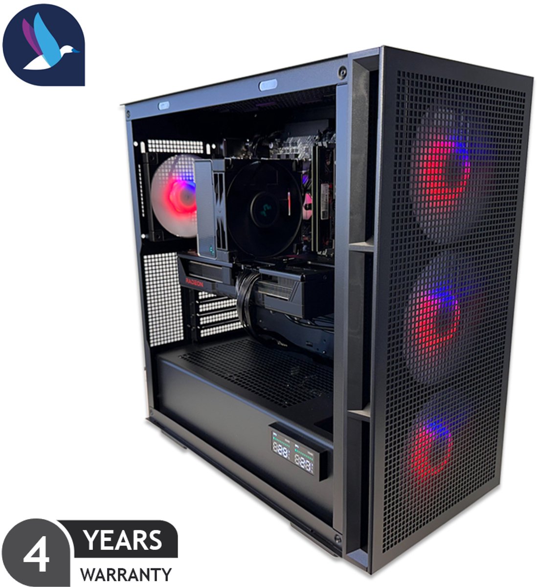 DeepCool VIII Gaming PC - AMD Ryzen 7 5700X - Radeon RX 9070 XT - 32 GB RAM - 1 TB SSD - WiFi