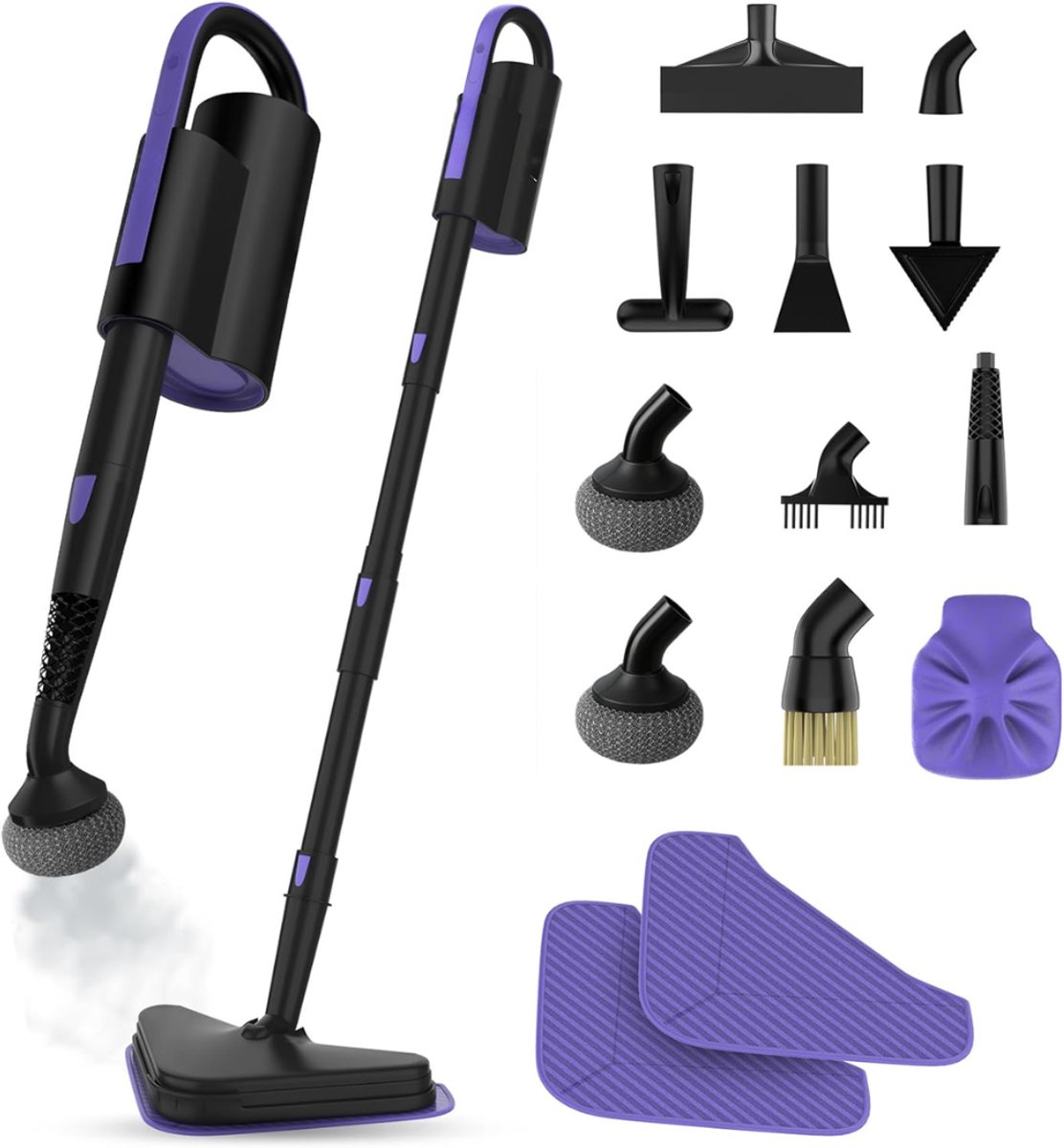 YOR® Stoomreiniger vloer - Stoomreiniger - Stoomreinigers - Zwart/Paars - 45cm x 42cm x 13cm
