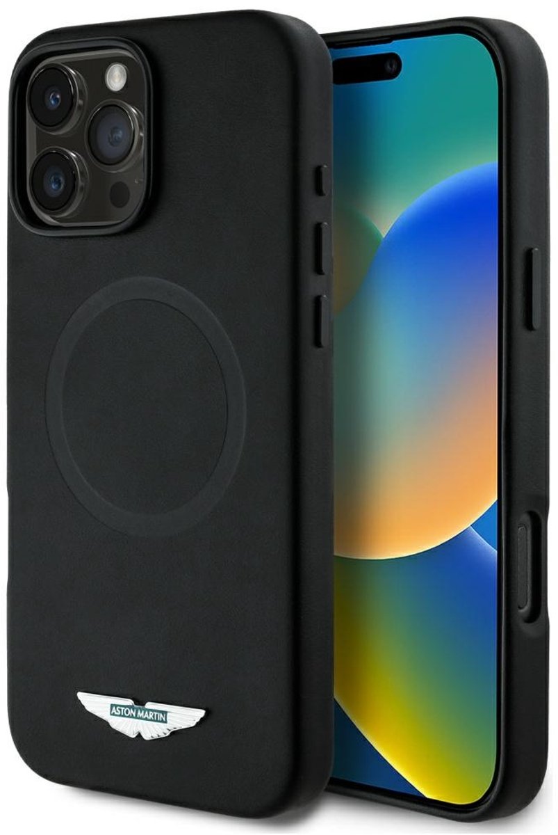 Aston Martin HC FW Logo - Smartphonehoesje - iPhone 16 Pro - MagSafe Compatibel - Zwart