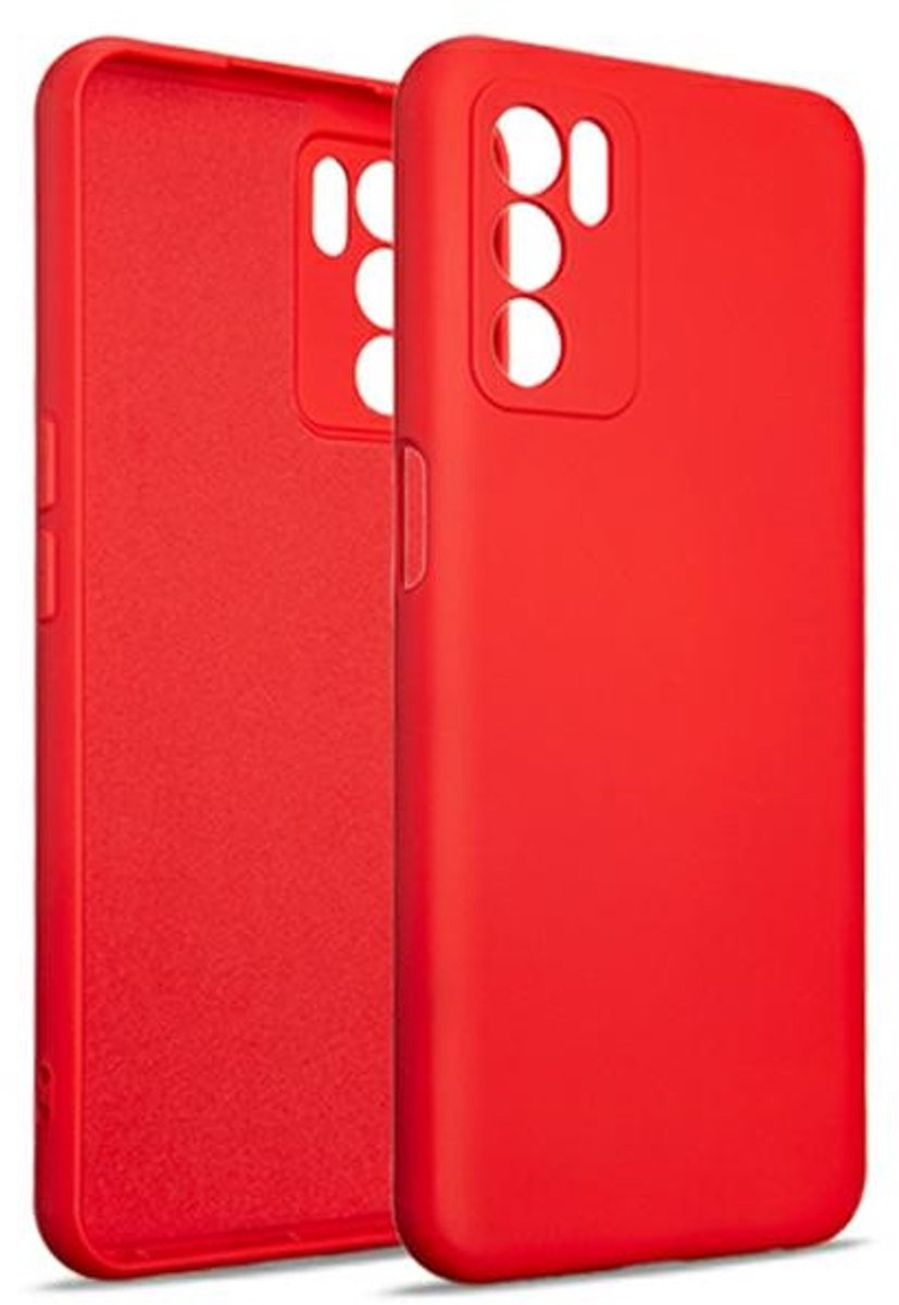Beline Silicone Serie - Siliconen Hoes - Oppo A16 - Rood - Antislip Oppervlak