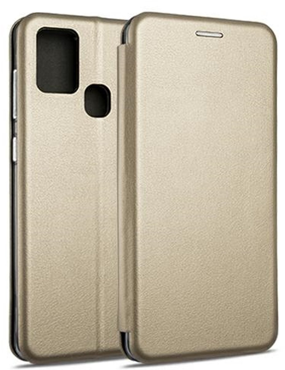 Beline Galaxy A21s - Book Case - Magnetisch Sluiting - Standfunctie - Goud
