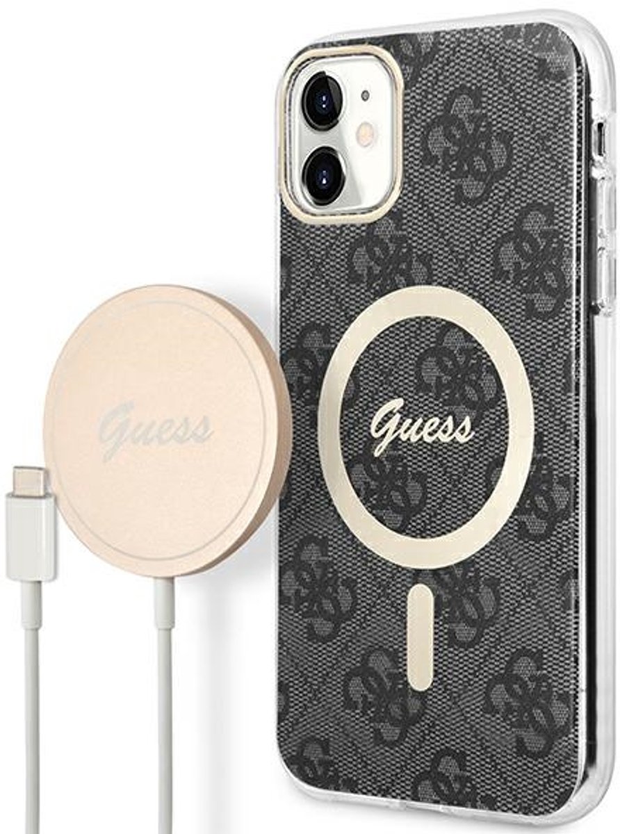 Guess 4G Serie - Hoes voor iPhone 11 - MagSafe Compatibel - Zwart