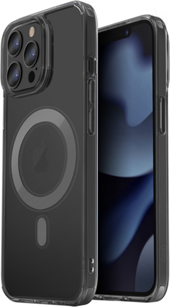 UNIQ LifePro Xtreme - iPhone 14 Plus Hoesje - Zwart - Magclick Opladen - Frost Smoke Afwerking