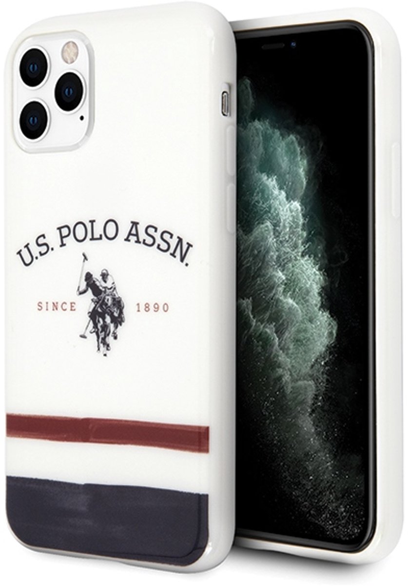 U.S. Polo Assn Tricolor - Hoesje - iPhone 11 Pro Max - Wit - Tricolor Patroon