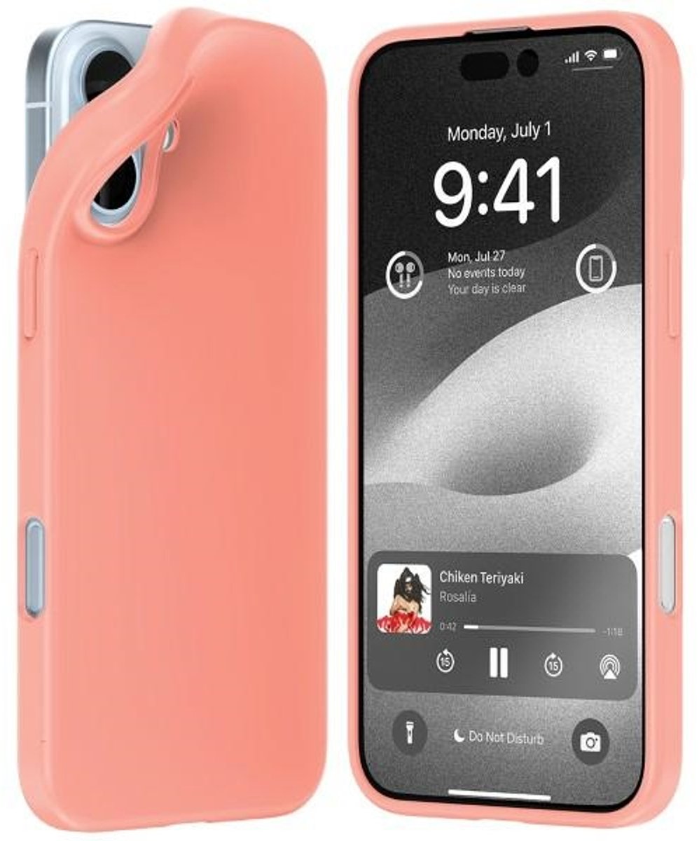 Mercury Soft Serie - iPhone 16 Plus Hoesje - Pastelroze - Bescherming