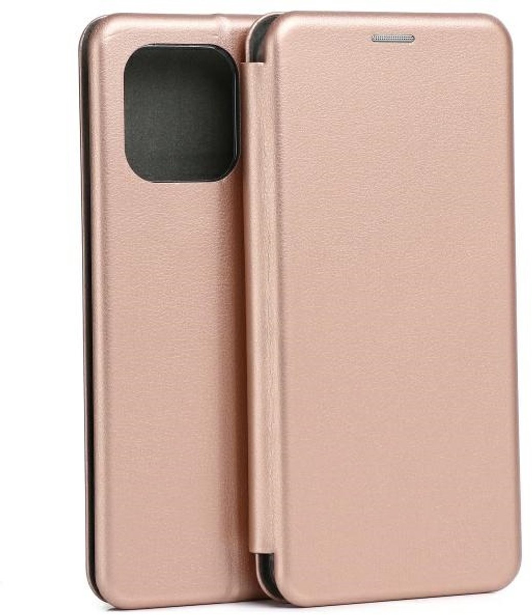Beline Serie - Lederen Boek Hoes - Rósegoud - Magnetische Sluiting - Voor Moto G05