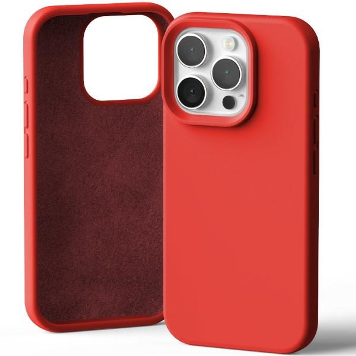 Mercury Silicone Serie - Siliconen Hoes voor iPhone 16 Pro - Rood - Zachte Afwerking