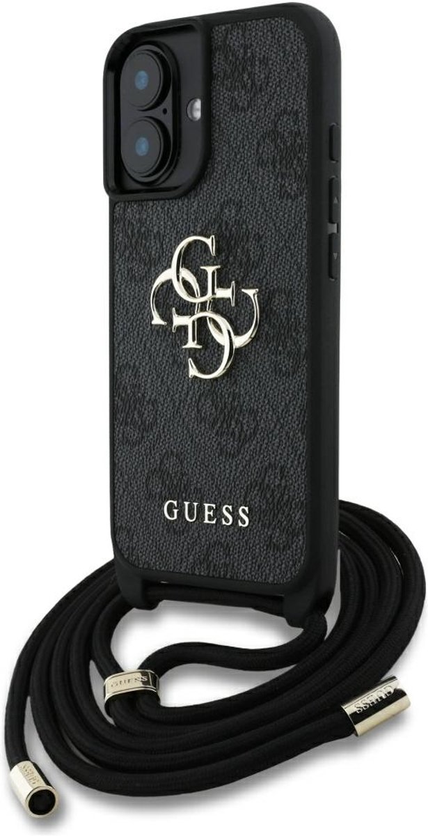 Guess 4G Serie - Zwart Etui - Crossbody Koord - iPhone 16 Plus