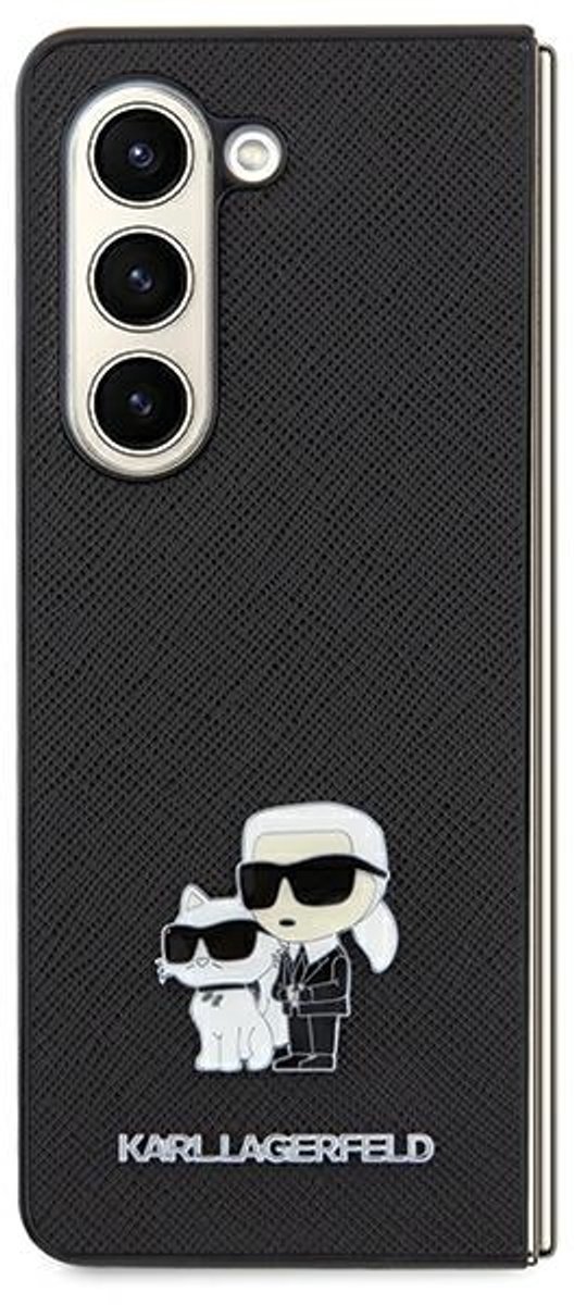 Karl Lagerfeld Saffiano Serie - Samsung Galaxy A35 Hoesje - Zwart - Stijlvol - Duurzaam