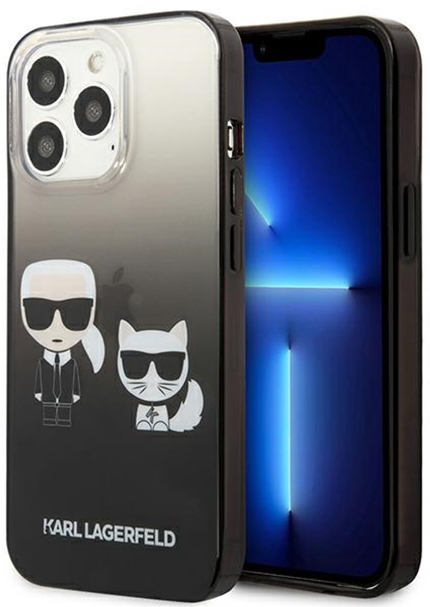 Karl Lagerfeld Gradient Ikonik Serie - iPhone 13 Hoesje - Exclusief Design - Zwart