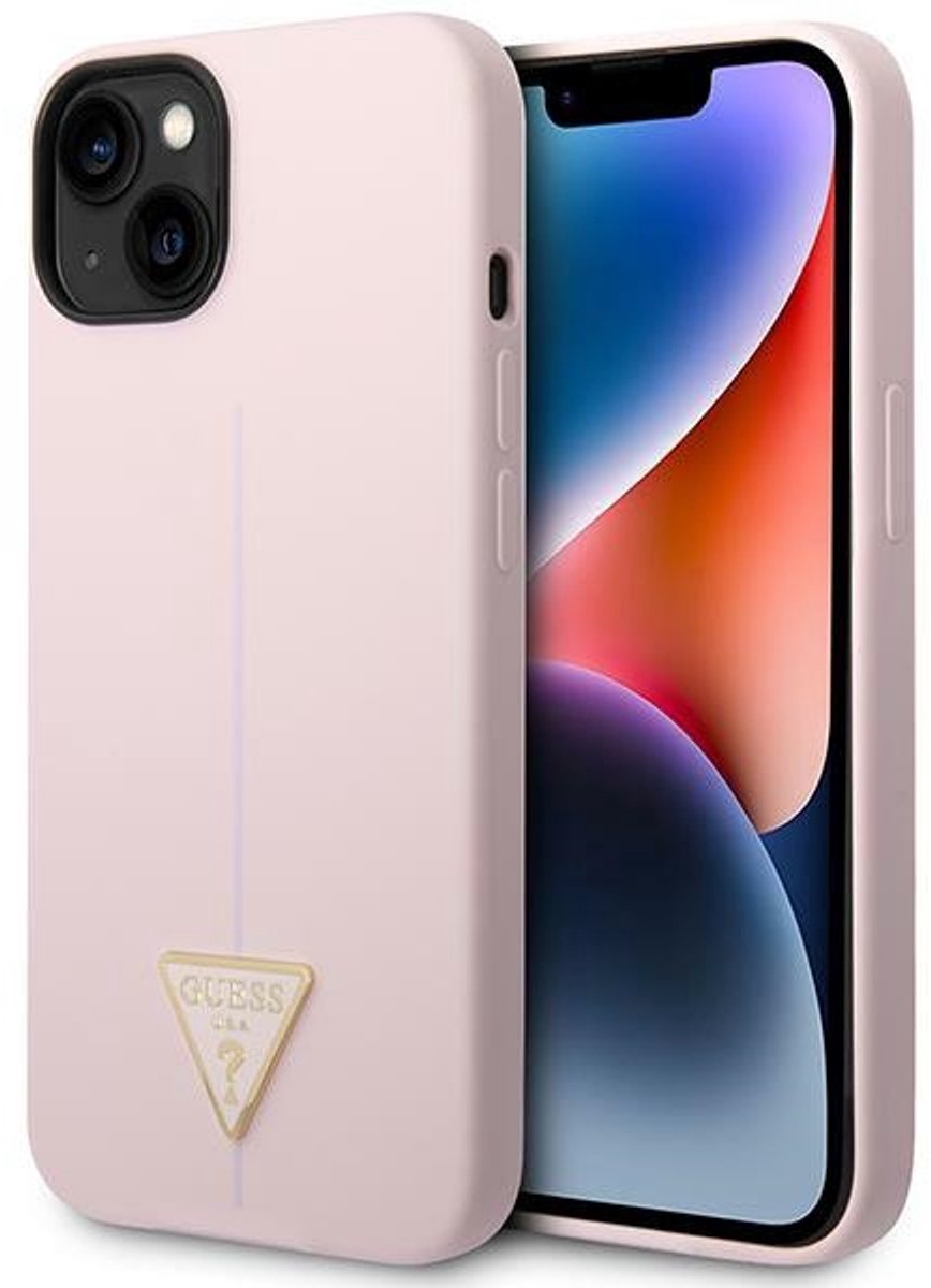 Guess Serie - Siliconen Hoesje - iPhone 14 Plus - Violette Glamour - Volledige Bescherming