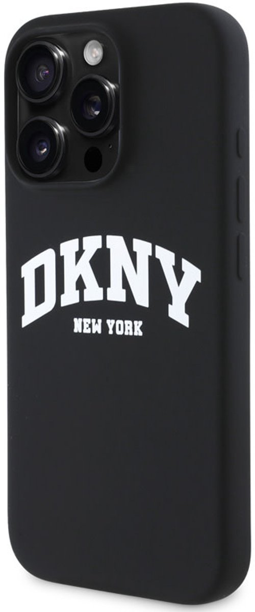 DKNY Serie - iPhone 16 Pro Silicone Hoesje - MagSafe - Zwart - Luxe Design