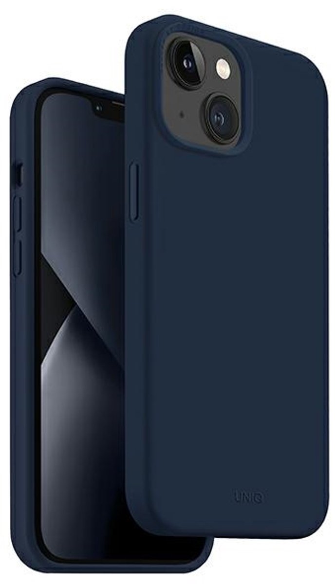 UNIQ Lino Serie - iPhone 14 Plus Hoesje - Blauw - Slank Ontwerp - Zacht Afgewerkt