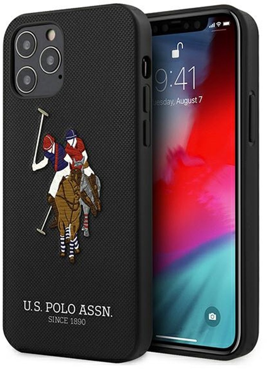 U.S. Polo Assn. Embroidery Collection - iPhone 12 Etui - Zwart - Elegante Bescherming