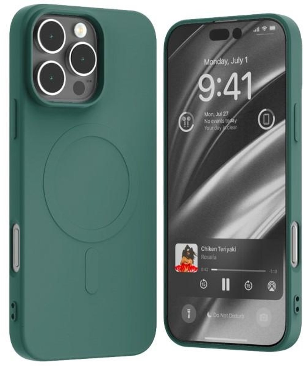 Mercury MagSafe Serie - iPhone 16 Pro Max Etui - Groen - Semi-Silicone - Elegante Bescherming